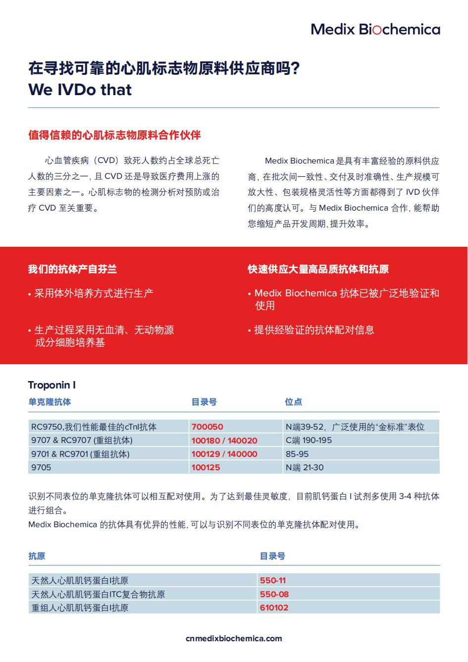 在尋找可靠的心肌標志物原料供應商嗎？ We IVDo that